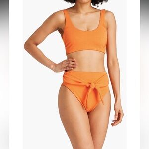 Mara Hoffman Goldie Orange High Waisted Bikini Bottom